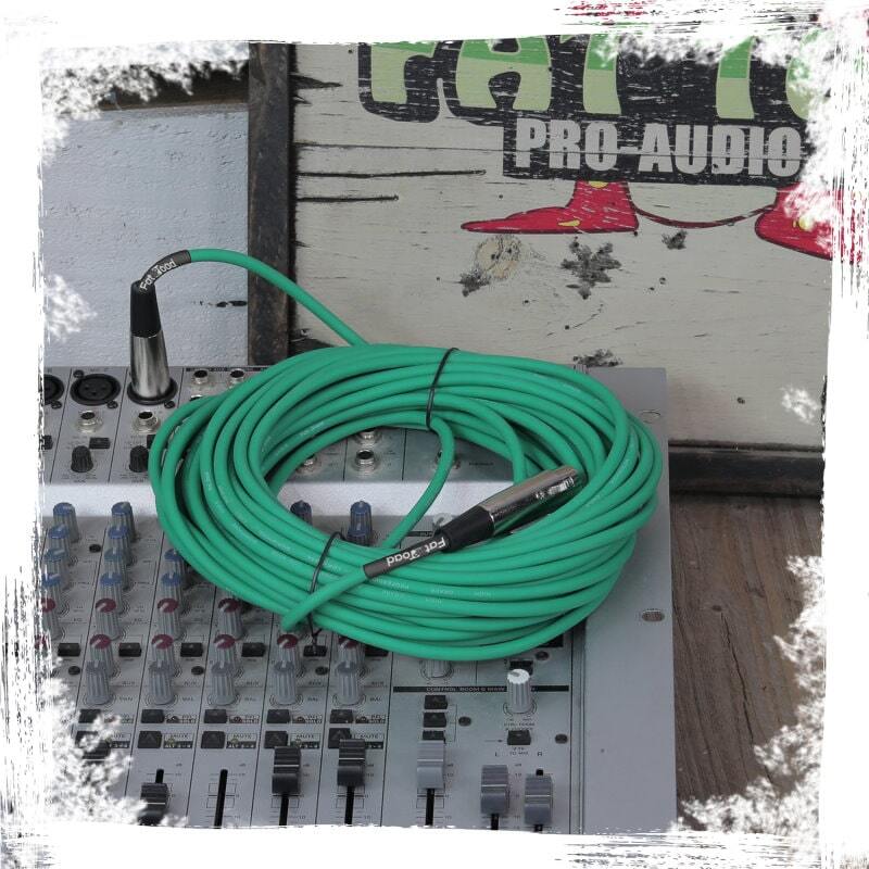 XLR Microphone Cables (4 Pack) by FAT TOAD | 50ft Professional Pro Audio Green