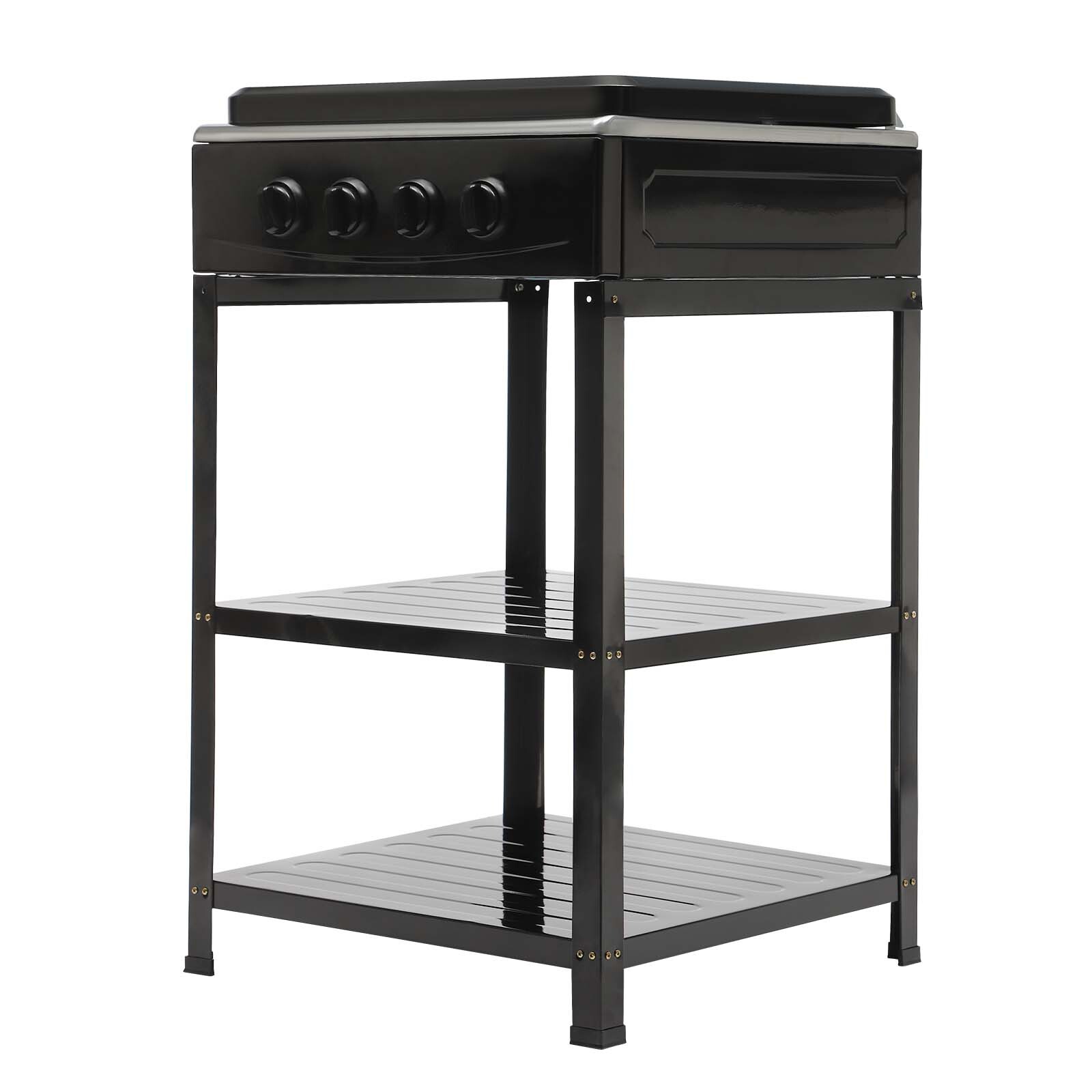 Outdoor 300000 BTU Stove Propane 4 Burner Portable Cooker BBQ Grill Windshelter