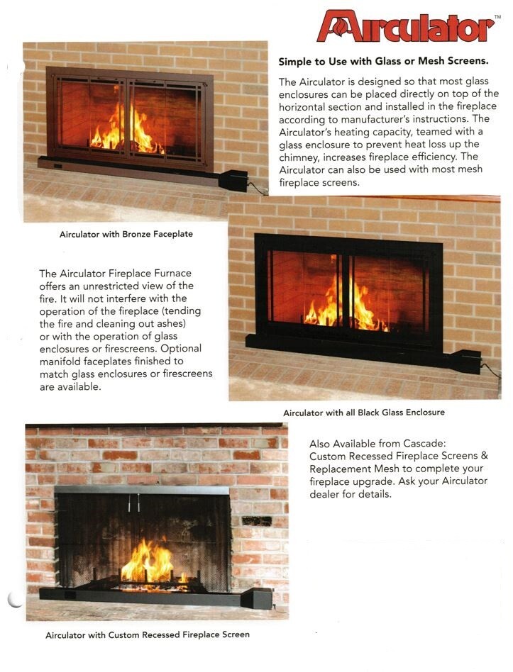 Airculator Masonry Wood Fireplace Blower Heat Exchanger Add 20K Btu's HE14501