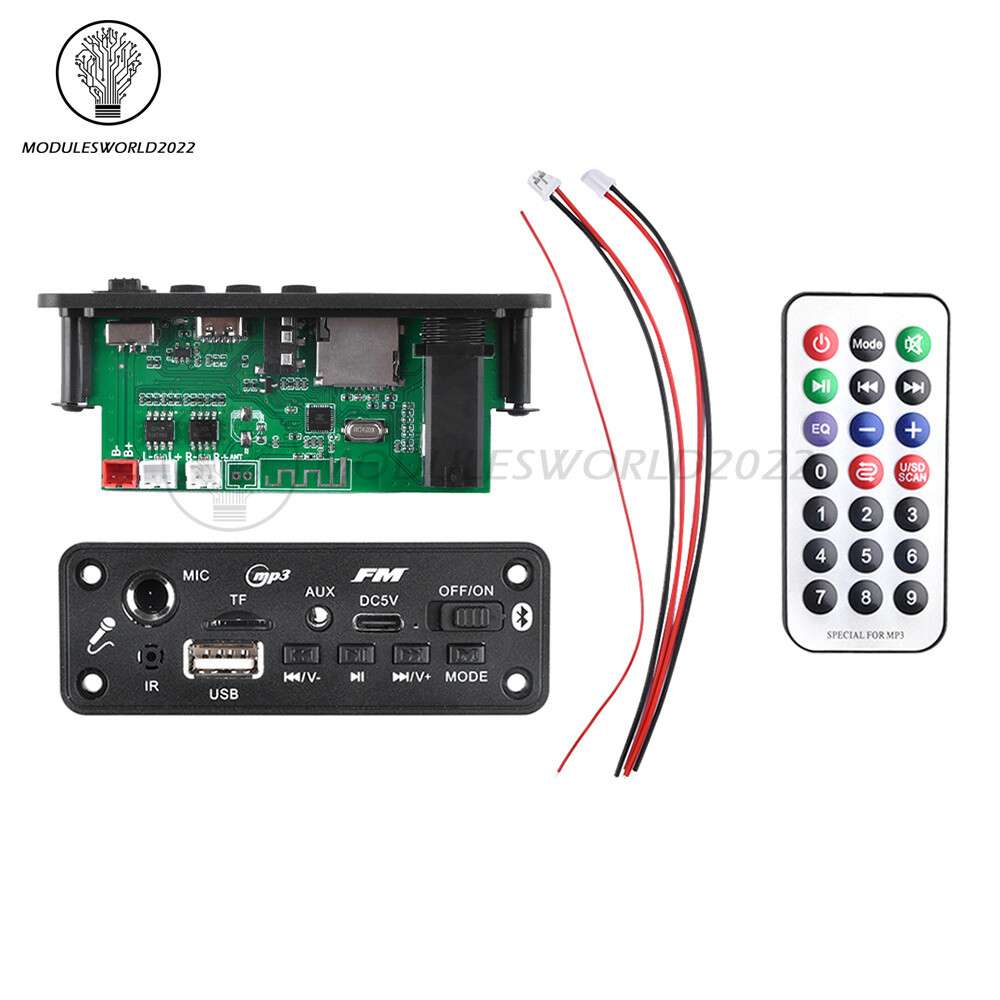 MP3 Bluetooth5.3 Power Amplifier Decoder Board USB TF FM Radio 2*3W Audio Player