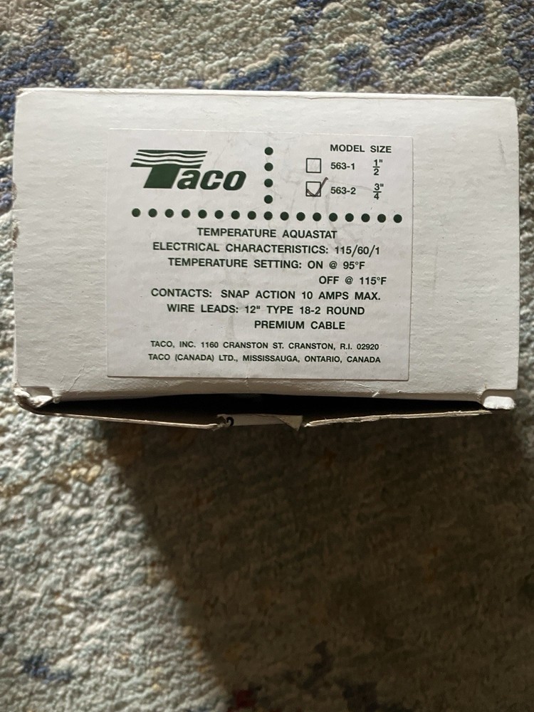 Taco 563-2. Temperature Aquastat.