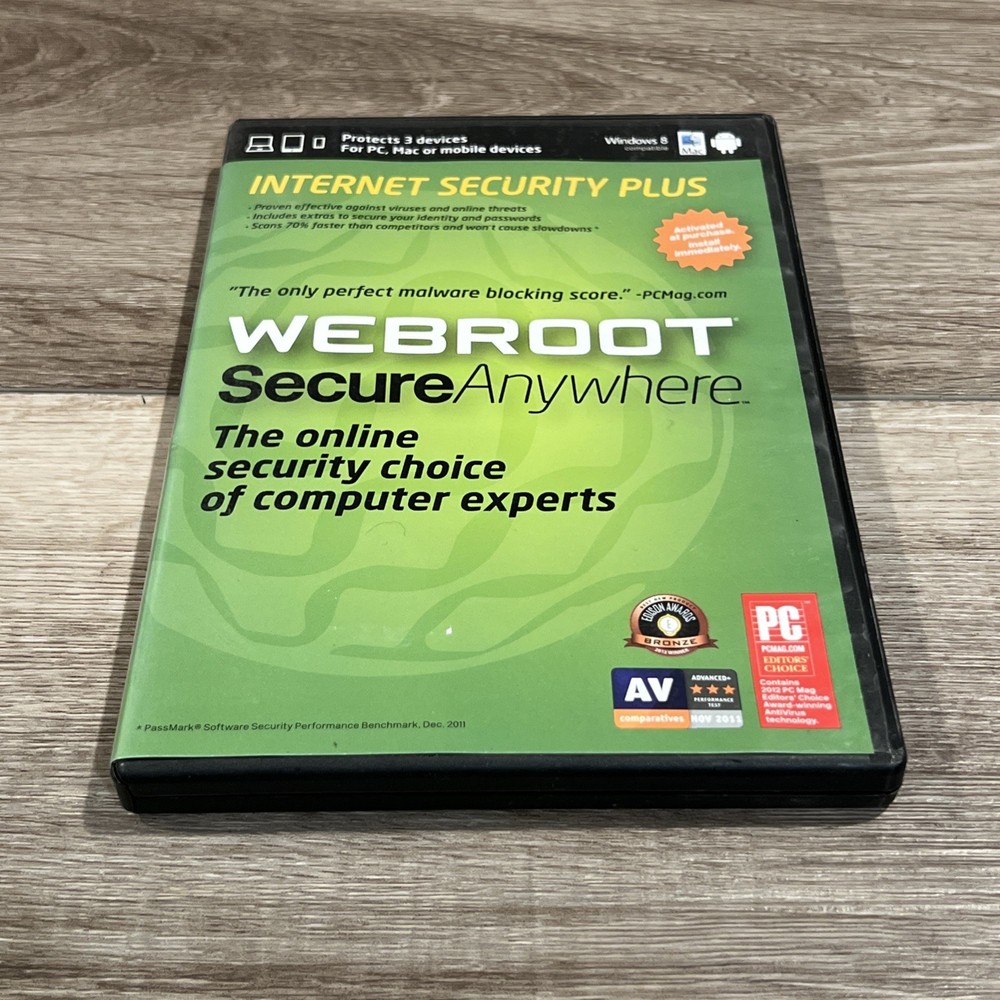 Webroot- Secure Anywhere Internet Security - WINDOWS 8 - PC/Mac/Mobile - DVD