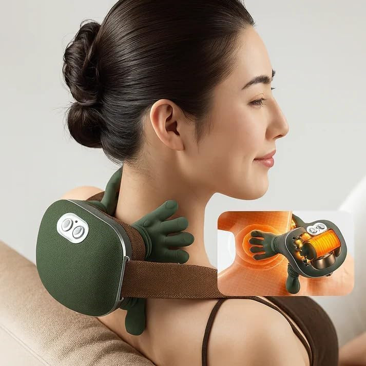 Bionic Heated Massager, Portable Shiatsu Neck and Back Massager, for Pain Relief
