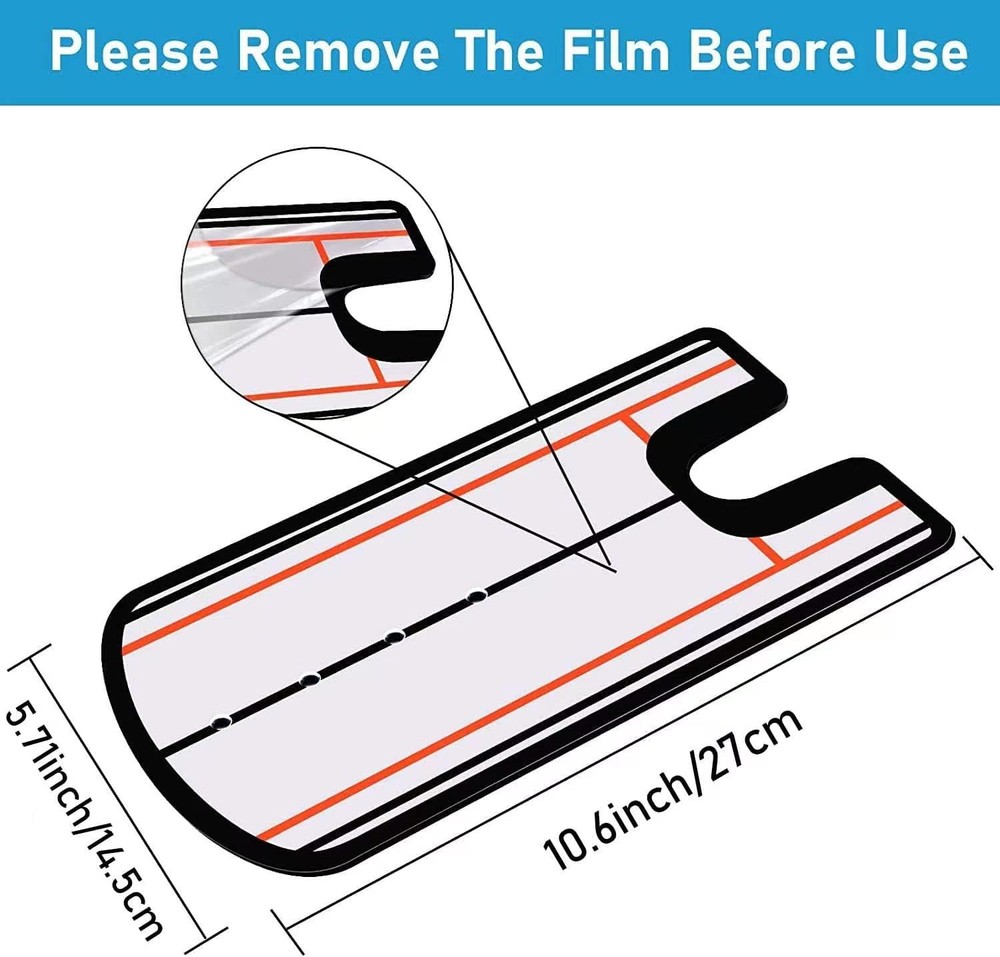 Golf Putting Alignment Mirror with Cup Combo Portable Training Aids, Practice