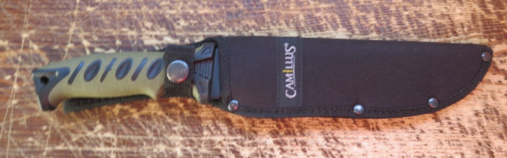CAMILLUS KNIFE 13" w/SHEATH BLK TAN