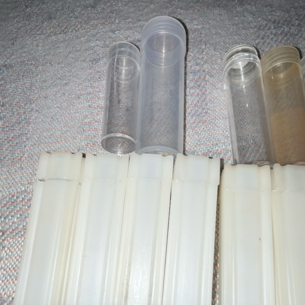 Assorted Empty Plastic Coin Tubes Lot