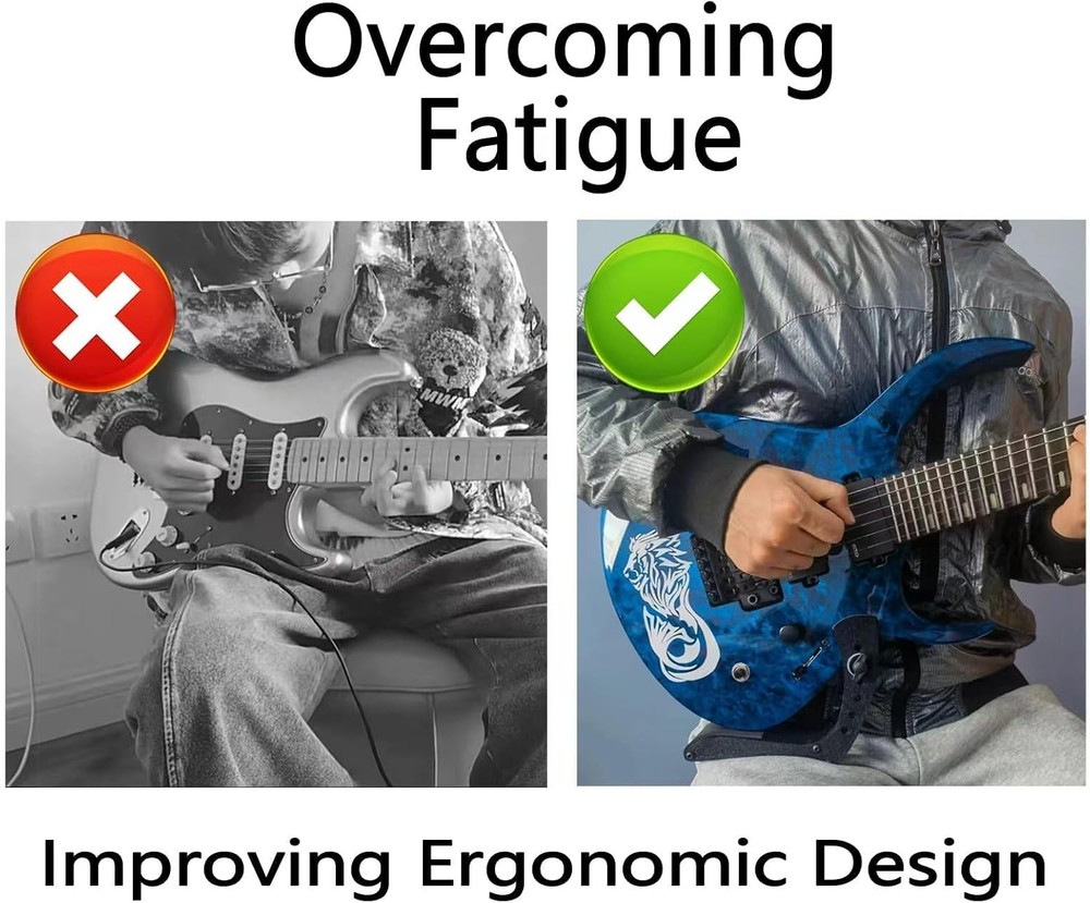 Electric Guitar Rest Footrest, Adjustable Professional Black