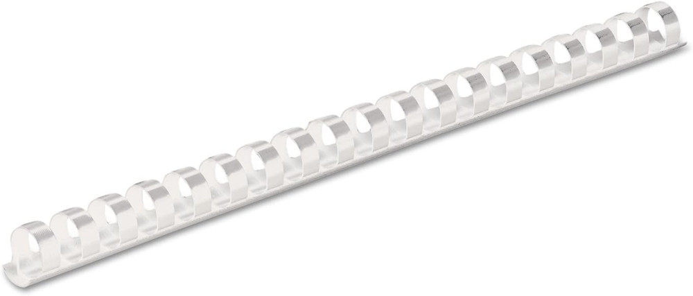 Plastic Binding Combs, 90 Sheet Capacity, 1/2 Inch, White, 100 per Pack