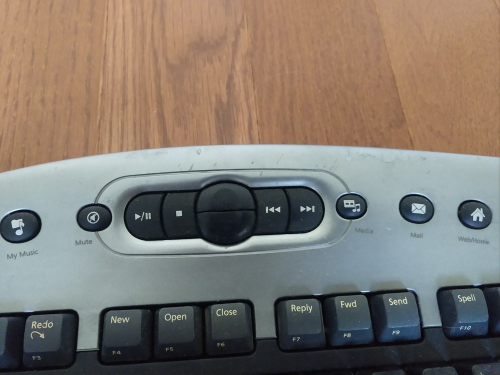 Microsoft Wireless Keyboard Multimedia Optical Desktop Mouse 1008 USB PS2 Tested