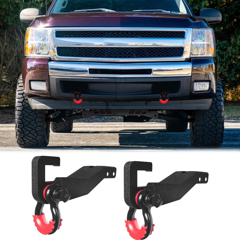 Front Tow Hook Mount Bracket with D-Ring for 2007-2013 Sierra 1500