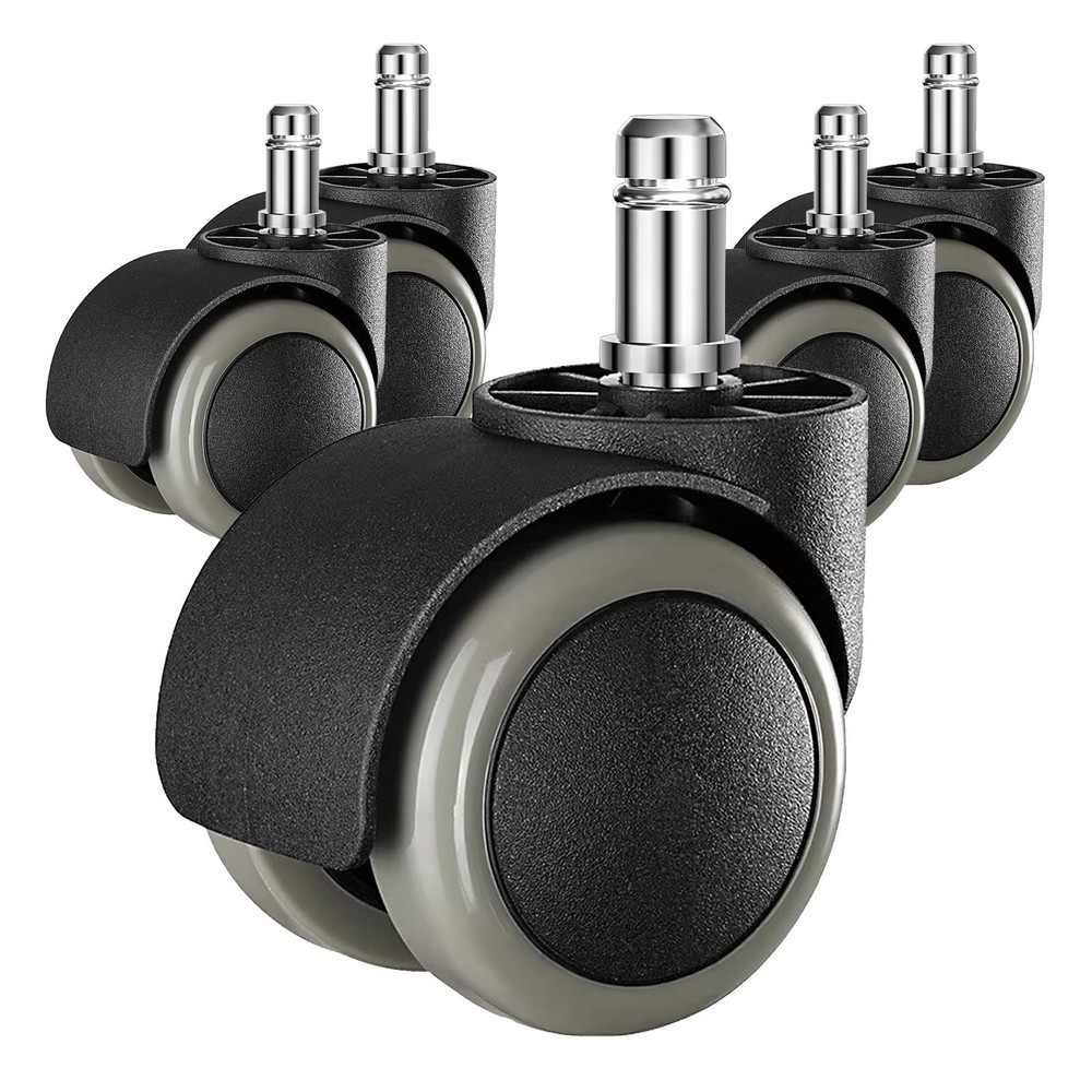 2 Inch Rollerblade Wheels for Office Chairs Replacement, 5PCS Mute Black