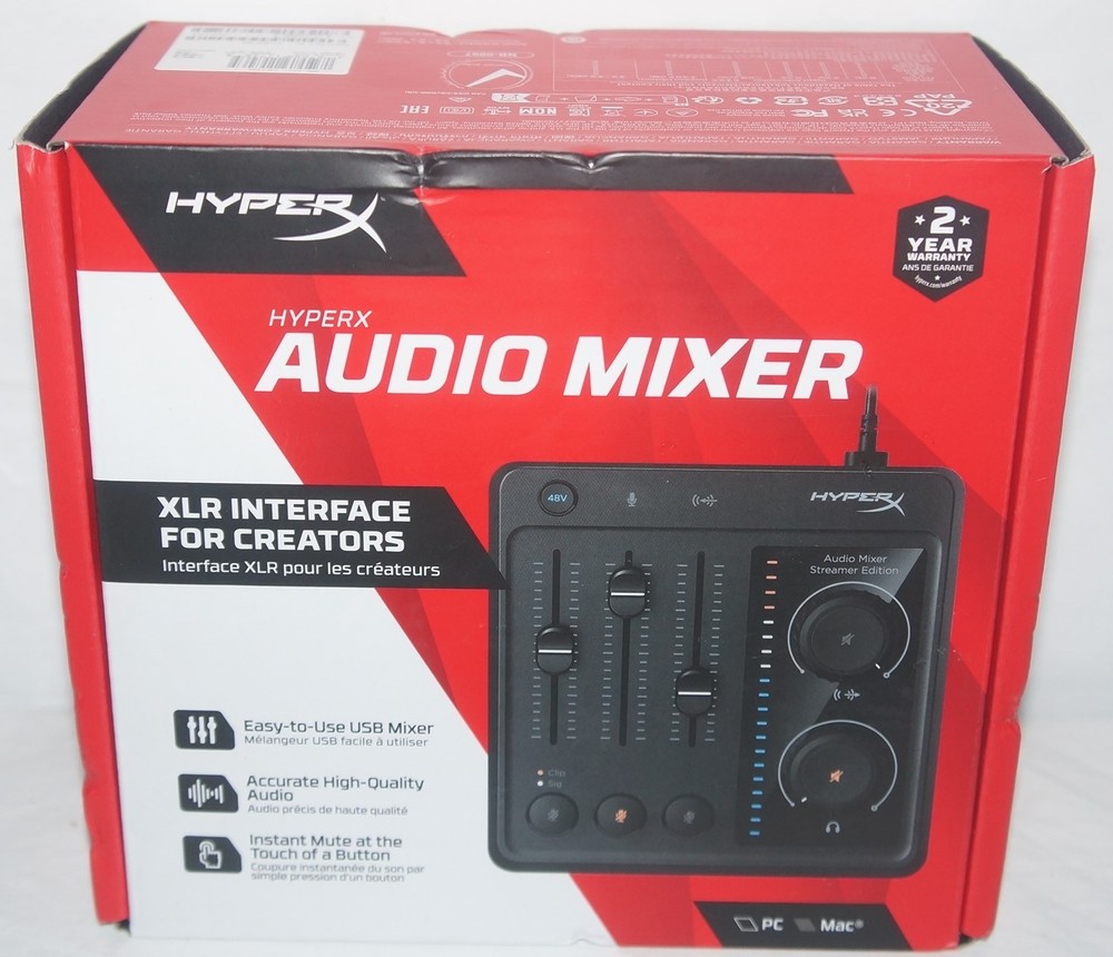 NEW HyperX 3 Channel Compact Audio Mixer Audio Interface 73C12AA XLR USB PC Mac