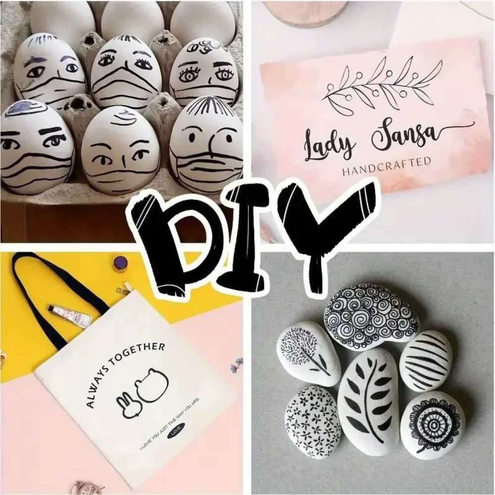 12pcs Black Permanent Markers Fine Tip Bold Ink Smooth Writing