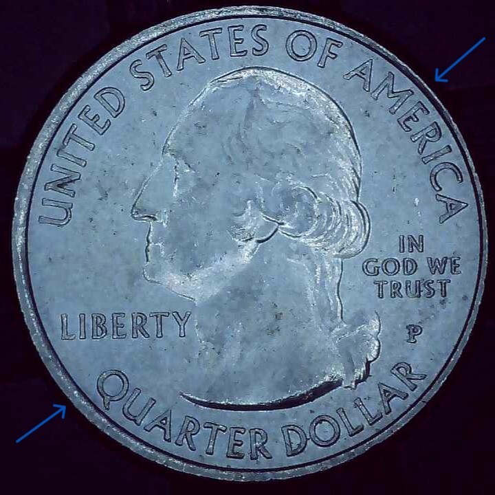 2011 P Quarter error misaligned die and machine doubling