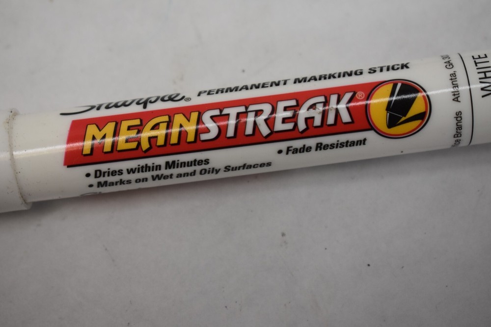 Sharpie Permanent Marking Stick MeanStreak White Broad Tip Waterproof 2 Pack