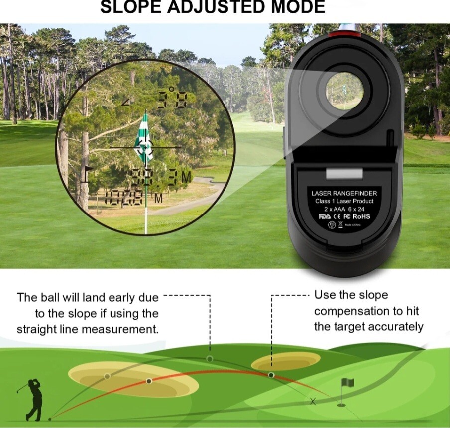 New Golf Multifunction Laser Rangefinder Meter Telescopes Digital Monocular Rang