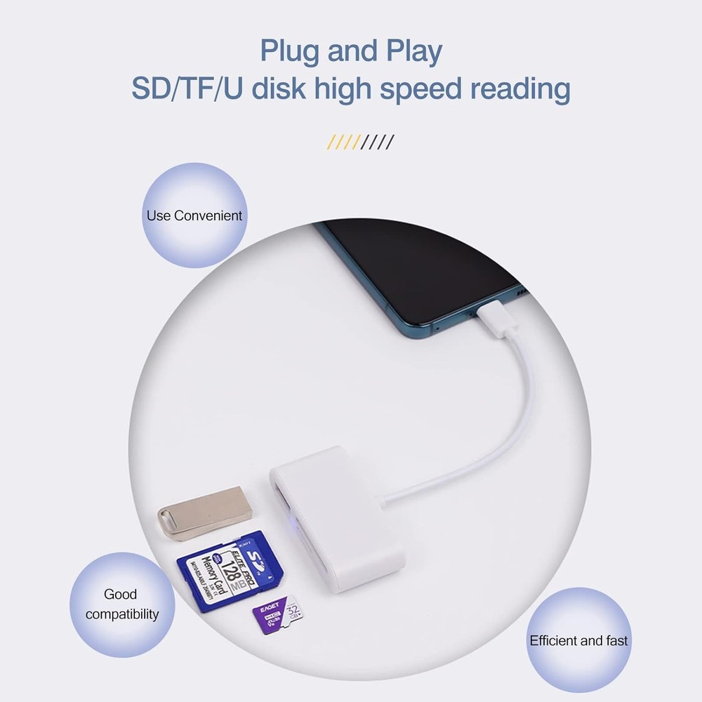 [2 Pack] SD Card Reader for Android, Micro SD Card to USB Adapter, USB C SD Card