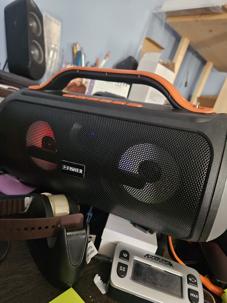 Fisher LED Bluetooth Boombox, Tested, DISCRIPTION