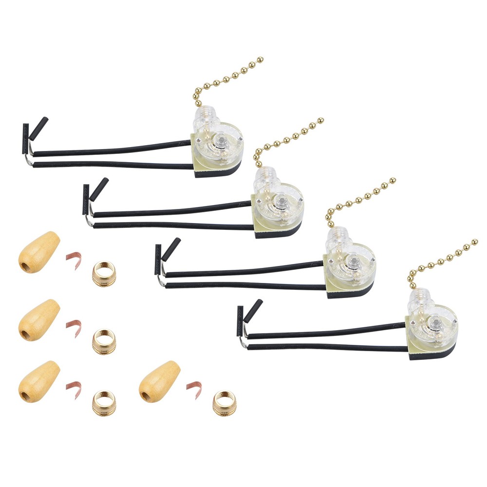 4Pcs 125V/250V 5cm/1.9" Ceiling Fan Light Wall Light Chain Type Pull Switch D