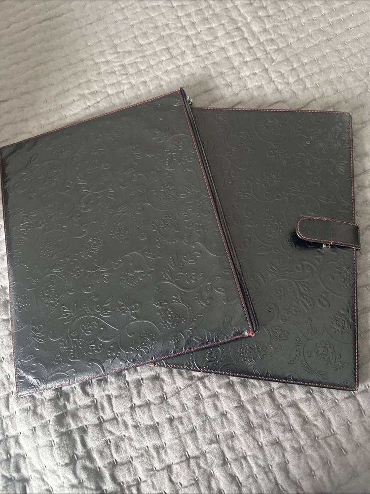 Stylish Folder and Zip Pouch With Embossed Design
