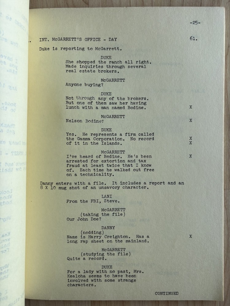 Hawaii Five-O 'A Stranger in His Grave' Original Script Revised Final Draft 1977