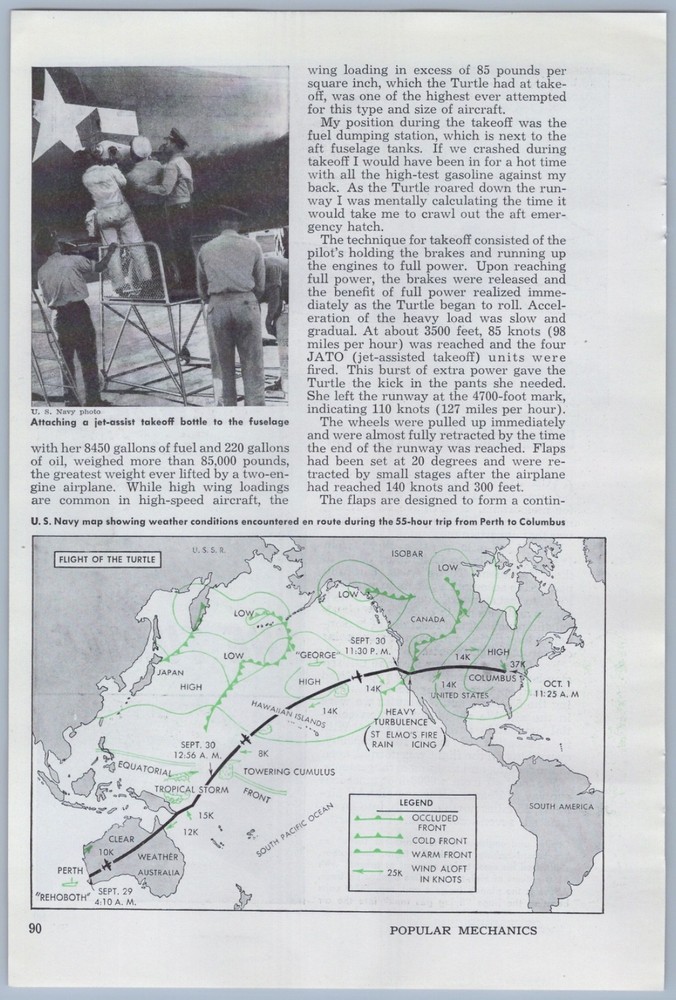 1946 Article - Lockheed P2V Neptune Navy Airplane Record Non Stop Flight