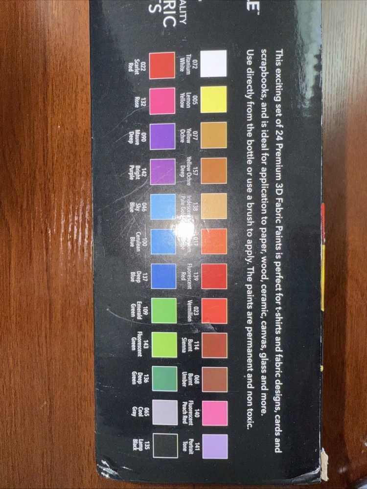 Castle Arts Premium Quality 3D Fabric Paint Kit (22 , 2 are missing)