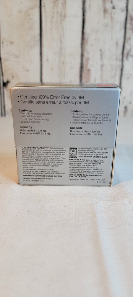3M High Density 3.5" Diskettes Floppy Disc ONLY 9 IBM Formatted DS -Opened