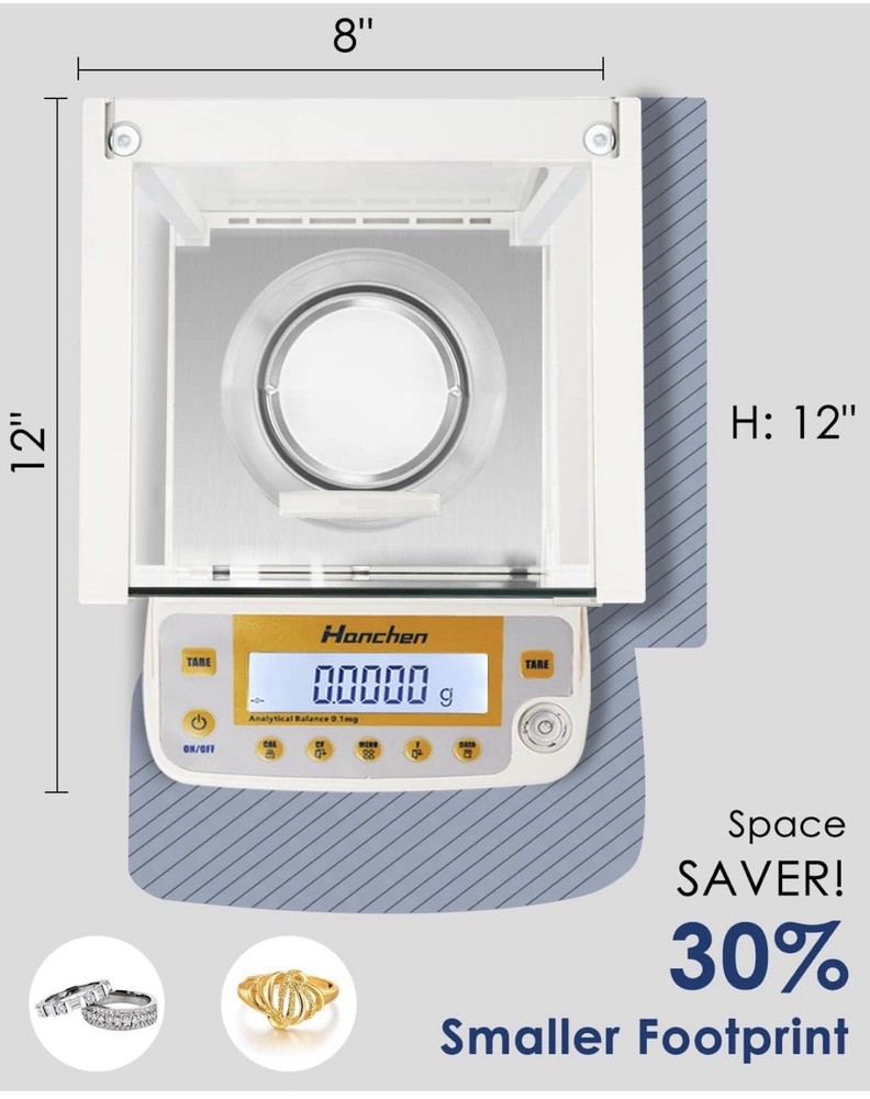 Hanchen Electronic Analytical Balance 220g Precise Digital Scale 8 Unit Options!
