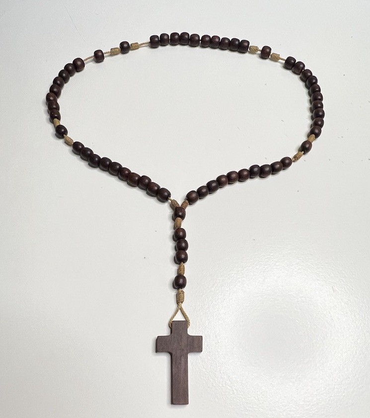 Jacaranda Wood Beads Knotted String Blessed Rosary