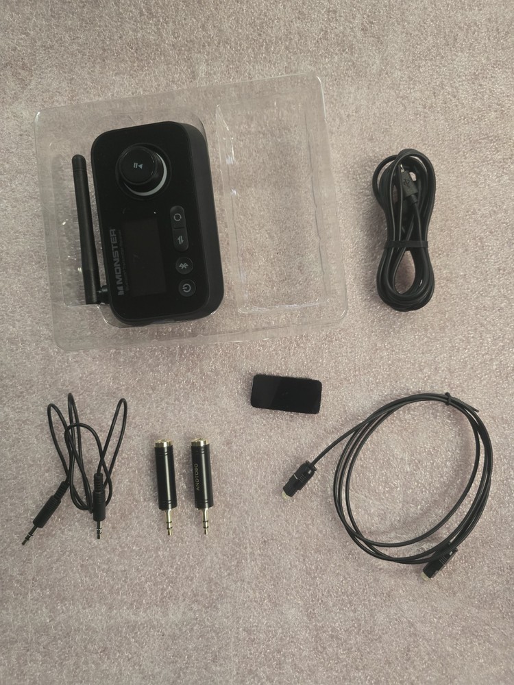 Monster Bluetooth 2 In 1 Wireless Audio Adapter - Black New in Box