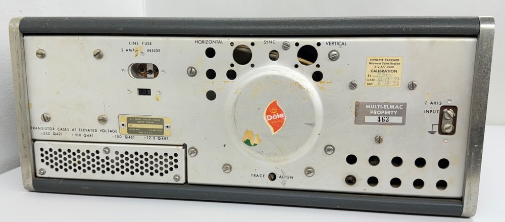 Vintage Hewlett-Packard HP Model 130C Oscilloscope Rack Mount UNTESTED READ