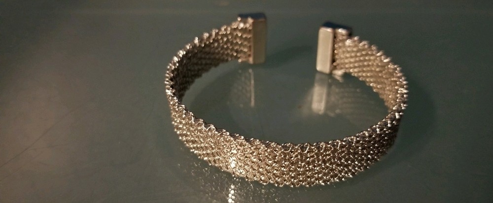 Boho Silvertone Texured Cuff Bracelet