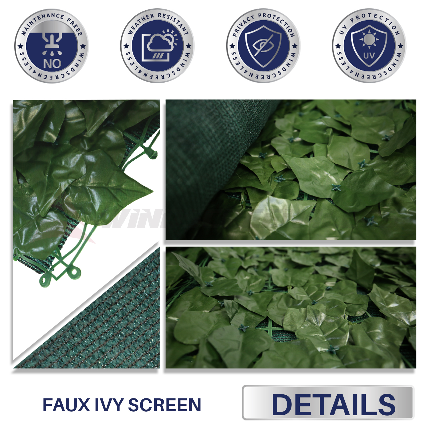 39" (H) Faux Ivy Leaf Privacy Fence Screen Decor Panels Windscreen Patio Garden