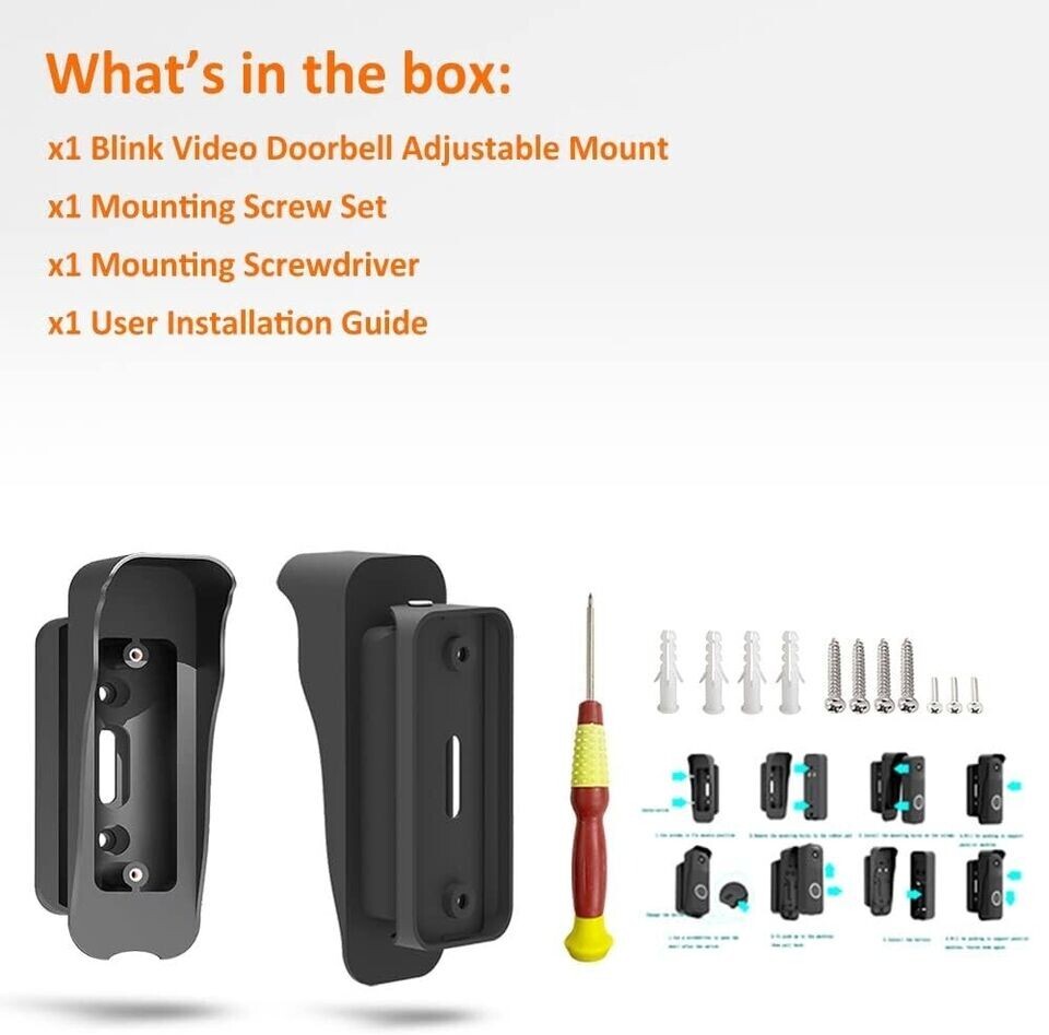 Mount Made for Blink Video Doorbell | Adjustable Design Improve Viewing Angle |
