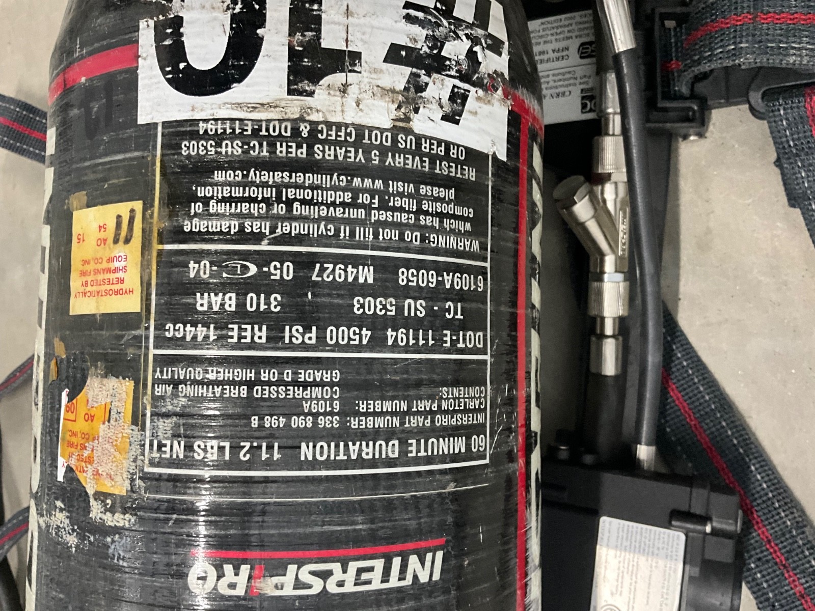 Interspiro 60 min Tank Harness an mask SCBA Firefighter Rescue Equipment