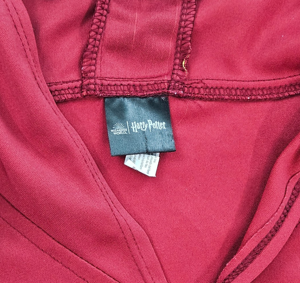 Harry Potter Gryffindor Robe Scarf and Tie Adult One Size Red Robe With Hood