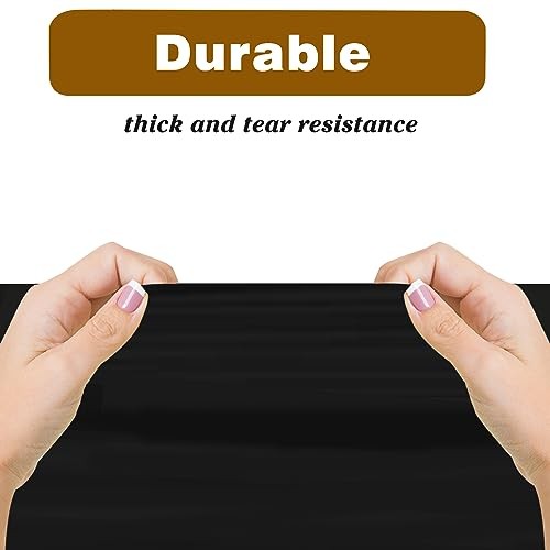 2PCS Plastic Tablecloths 54 x 108 Inch, Disposable Rectangle (2 Pack) Black