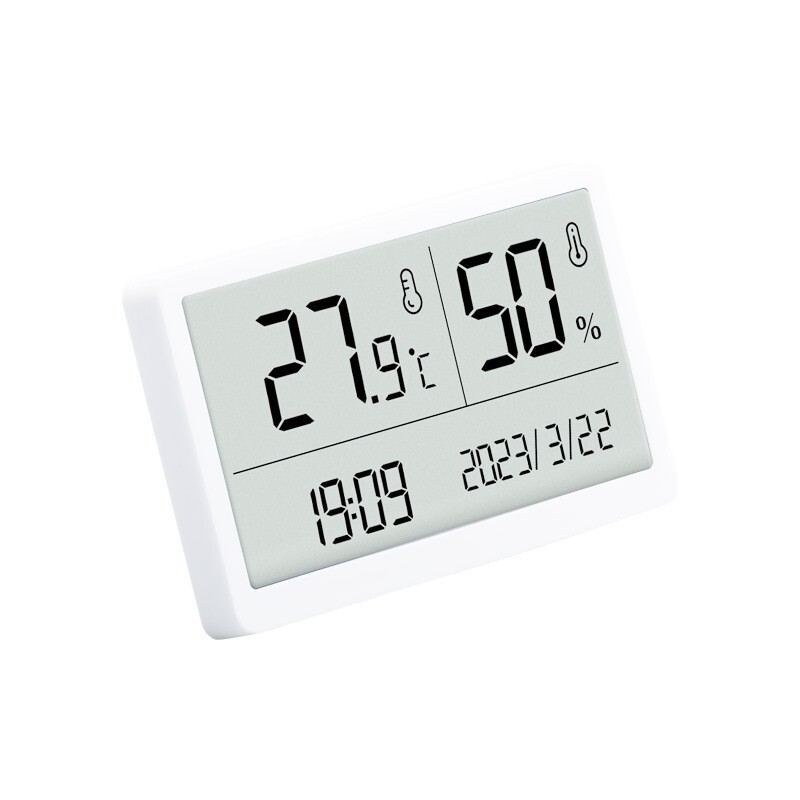 Mini Digital Thermometer Indoor Home Clock Hygrometer Humidity Temperature Meter