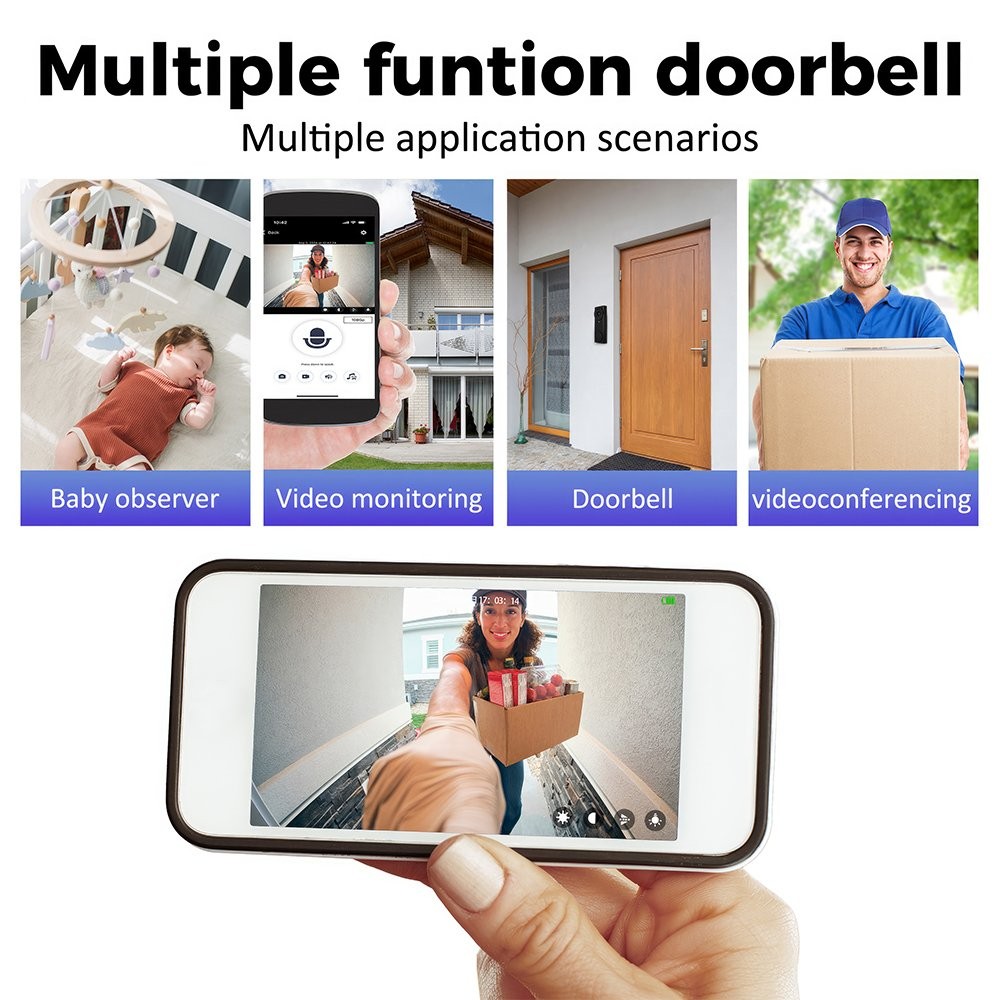 Wireless Security Smart WiFi Doorbell Intercom Video Camera Door Ring Bell Chime