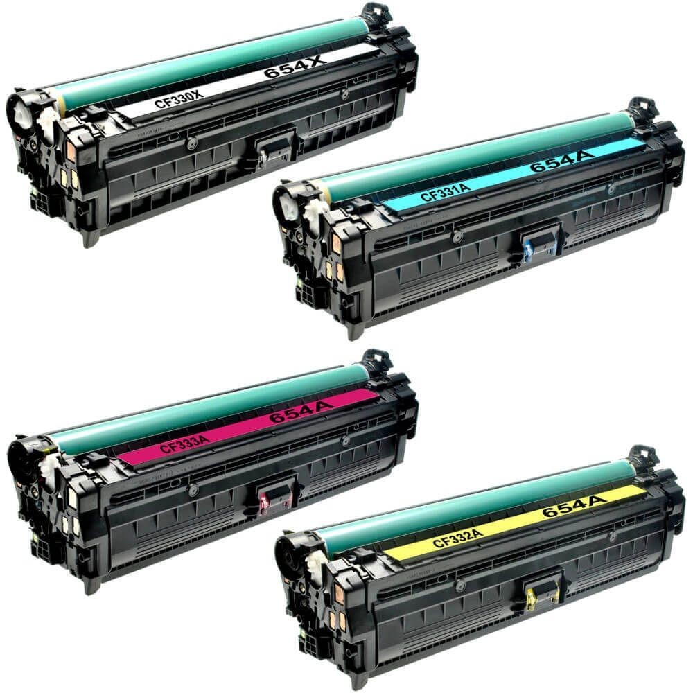 654X TONER CARTRIDGES 4 PACK HIGH YIELD REPLACEMENT FOR HP 654X 654A HP LASERJET