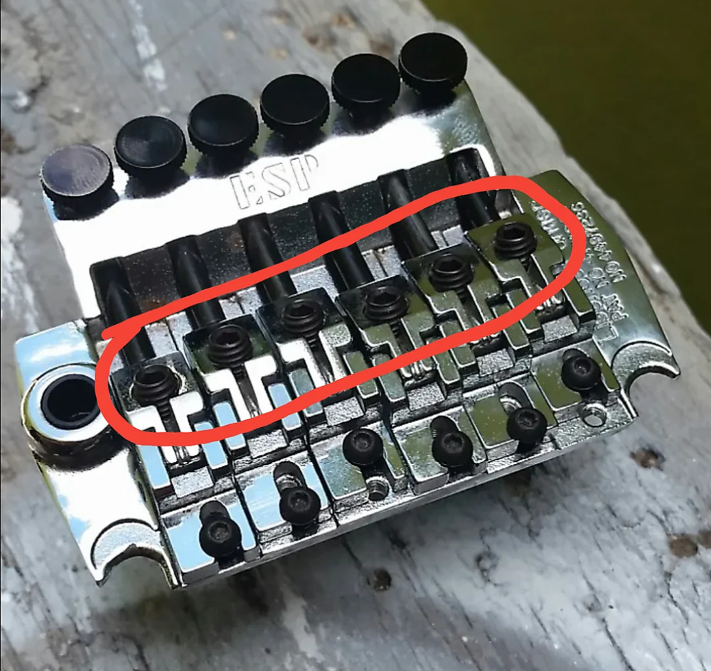 String lock saddle screw set for ESP Sinclair Synclear tremolo bridge 1st gen