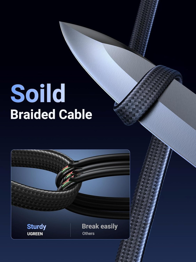 UGREEN Cat 8 Ethernet Cable 3FT, Flat High Speed 40Gbps 2000Mhz Internet Cable 2