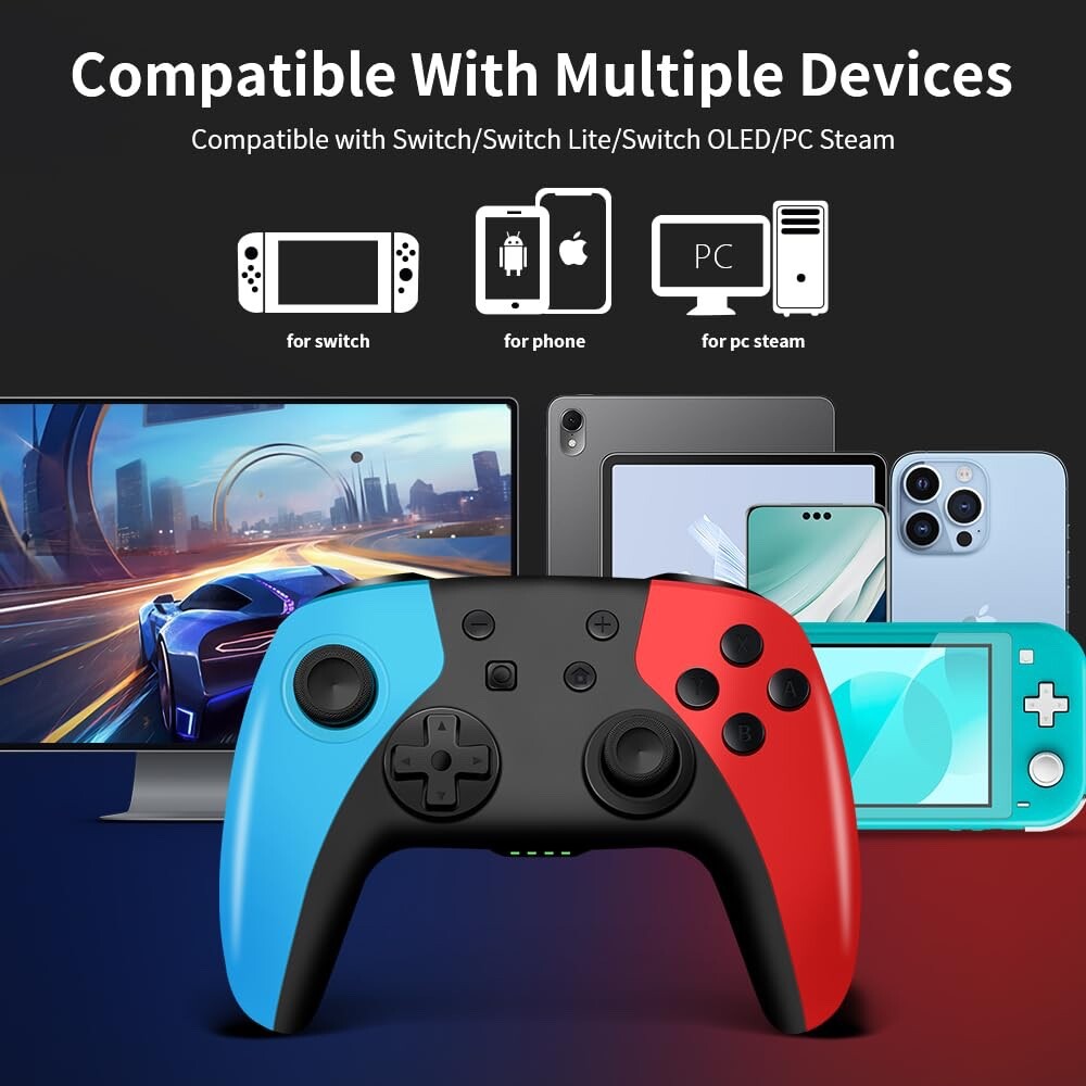 Wireless Switch Controller for Switch/Lite/OLED/Windows with Turbo/Vibration