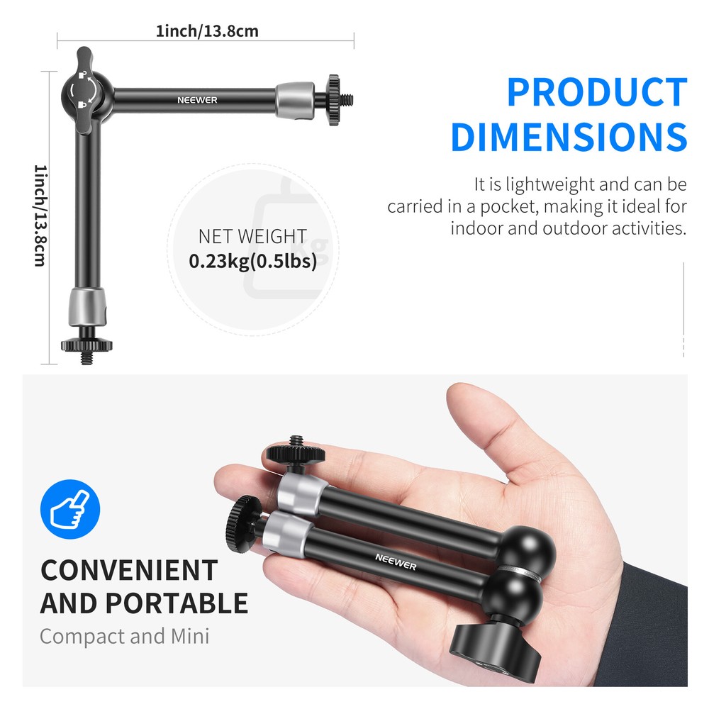 Neewer Super Clamp with 1/4-inch Thread Screw for Flash LED Light Microphone