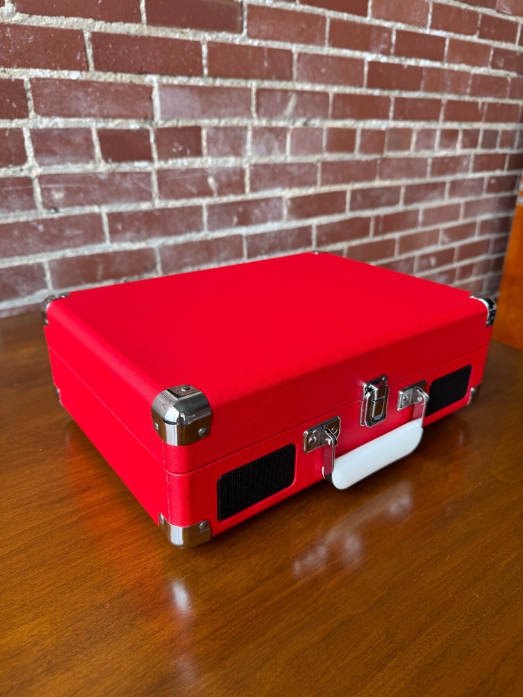 Open Box- Cruiser Plus Portable Turntable with Bluetooth In/Out - Red