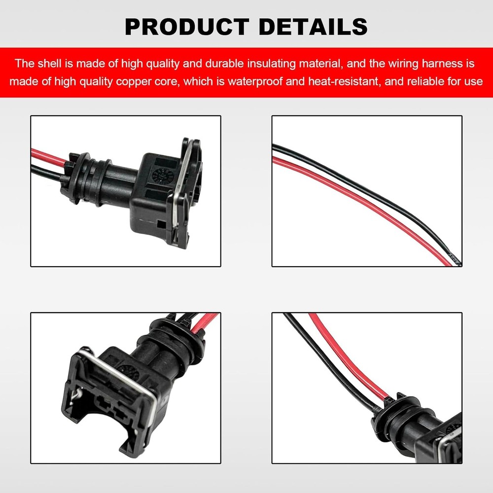 4 PCS Fuel Injector Connector, OBD1 Type Plug Wire Harness Pigtail - 4 PCS