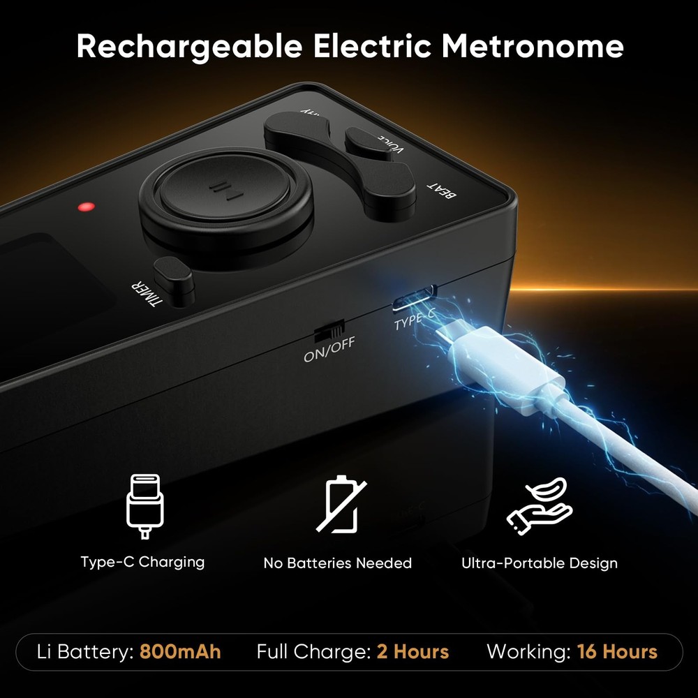 Digital Metronome with Timer Volume Control for Musicians and Practice