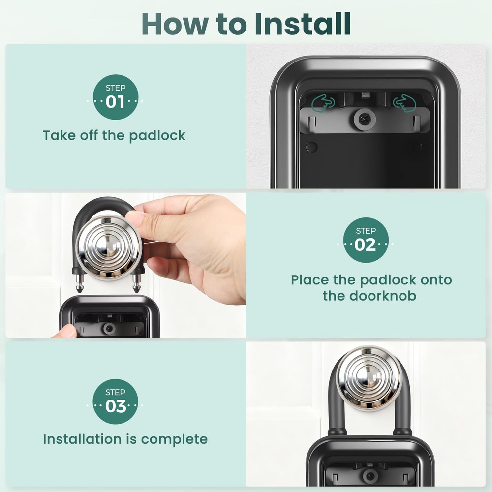 Smart Key Lock Box Electronic Bluetooth Lock Box with APP Control & PIN Code ...