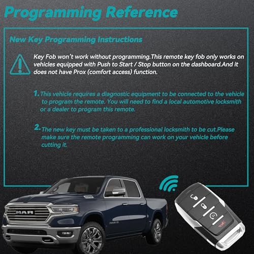 Car Key Fob Replacement 4-Button Keyless Entry (1PC) 433MHz Compatible with